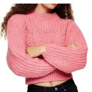 TopShop Cable Knit Cropped Sweater Size 4-6 Small New